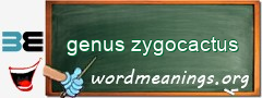 WordMeaning blackboard for genus zygocactus